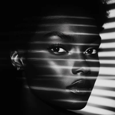 Surreal Black and White Portrait