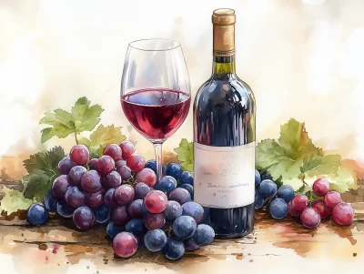 Wine Production Watercolor