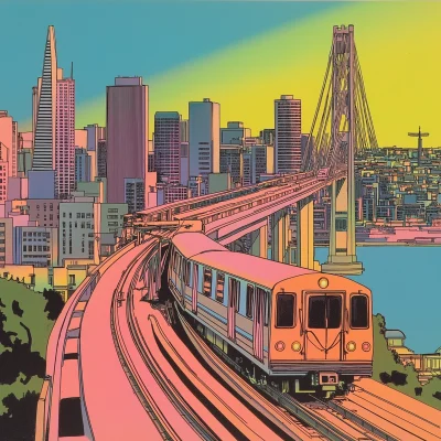 Citypop Train Aesthetic