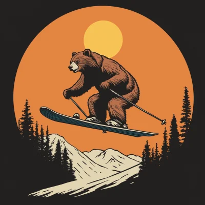 Bear on Skis Logo