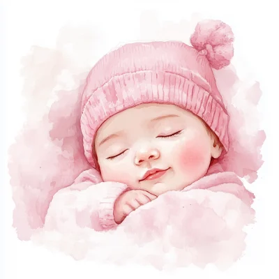 Sleeping Baby Illustration