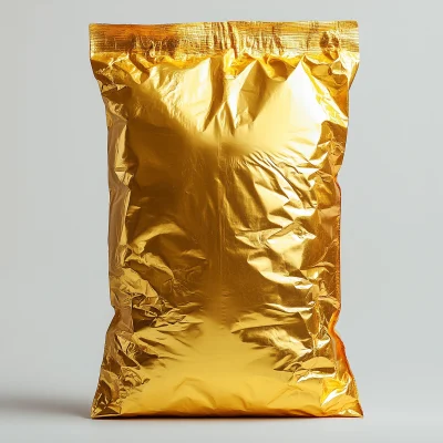 Metallic Yellow Potato Chips Bag