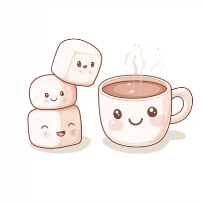 Kawaii Marshmallows and Hot Cocoa