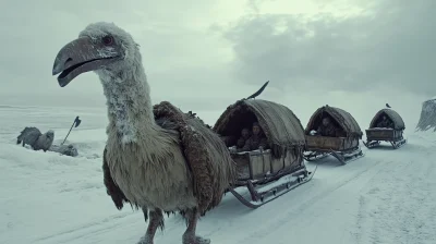 Bird-Pulled Sled Caravan