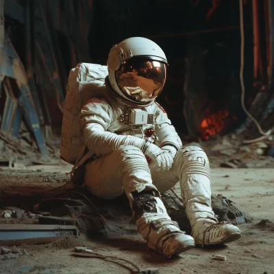 Astronaut on Dystopian Planet