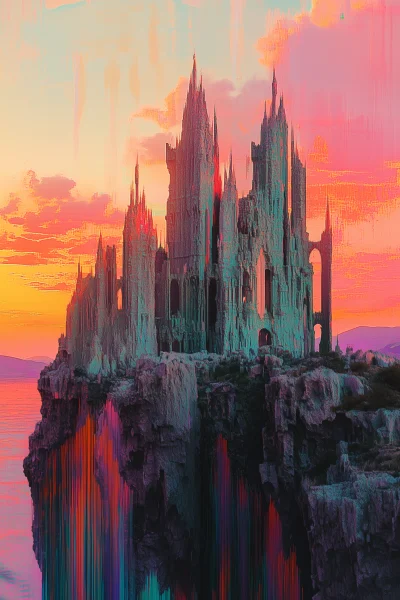 Crumbling Castle at Sunset