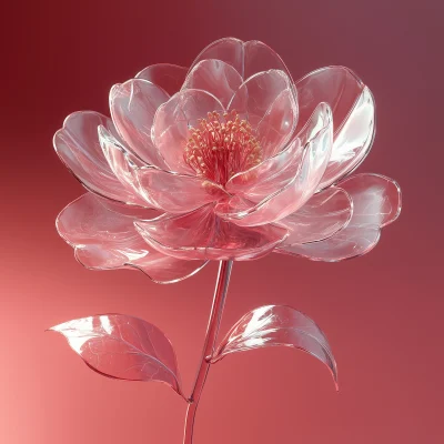 Transparent Glass Camellia