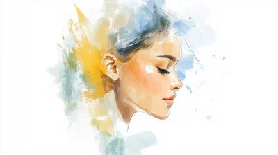 Beautiful Girl in Watercolor