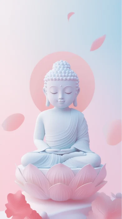 Minimalist Buddha in Anime Style