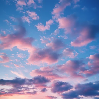 Serene Blue and Pink Sky