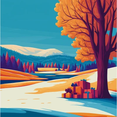 Seasonal Landscape Illustration