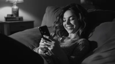 Smiling Woman on Couch