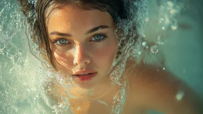 Girl Emerging from Ocean