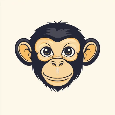 Minimalist Monkey Head