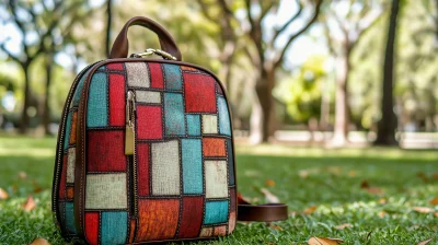 Patchwork Backpack on Grass