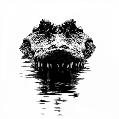 Lurking Alligator Silhouette