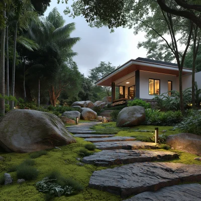 Modern Rock Garden in Kerala