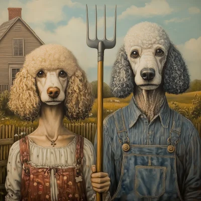 Poodles in Gothic Style