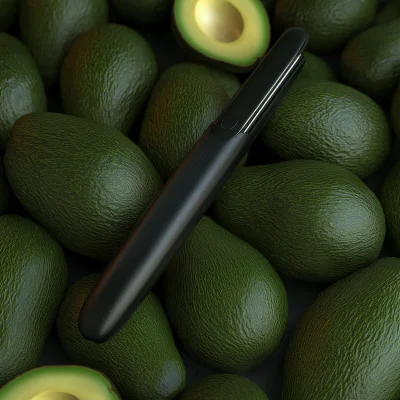 Hair Straightener Among Avocados