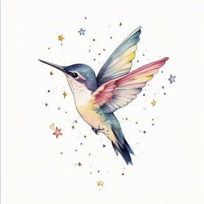 Hummingbird with Stars