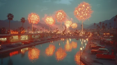 1950s Night Fireworks