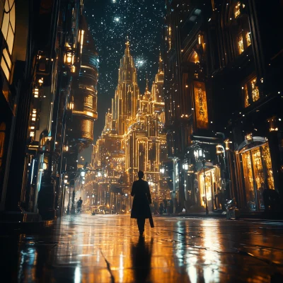 Futuristic Night Walk