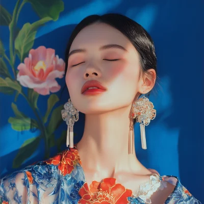 Model with Closed Eyes