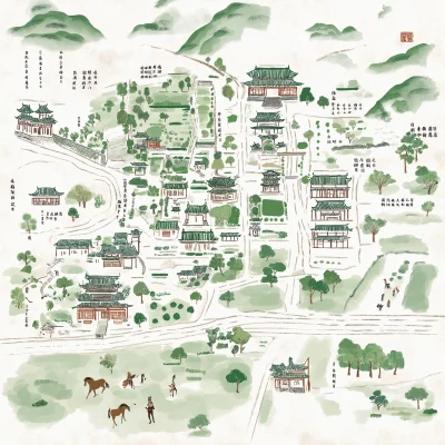 Illustrated Map of Shilin Town