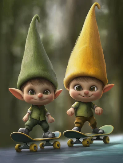 Gnomes on Skateboards