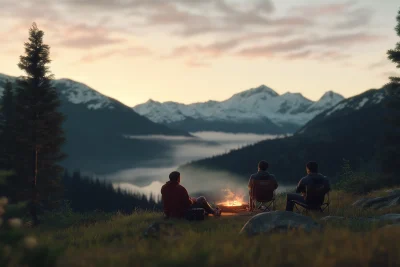 Couple Camping in the Alps