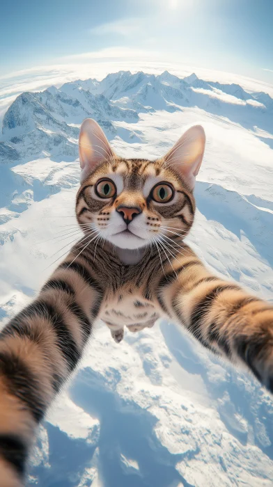 Bengal Cat Selfie in Antarctica