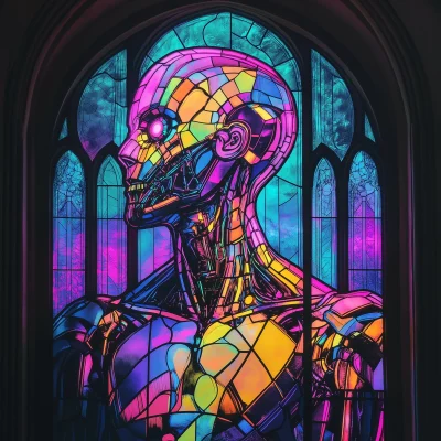 Stained Glass A.I. Man