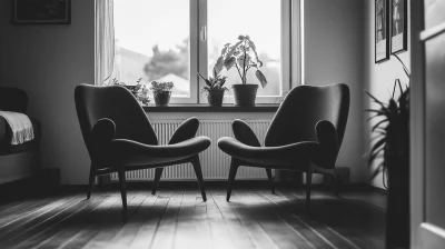 Empty Chairs in a Living Room