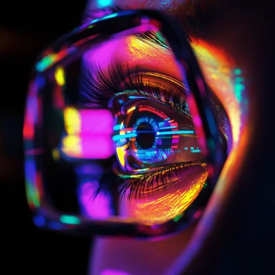 Neon Reflection in Robot Eye