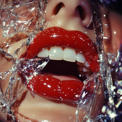 Hyperrealistic Lip Close-Up