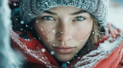 Smiling Santa Claus in Snowstorm