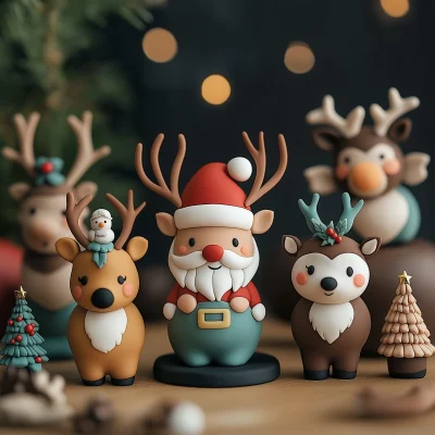 Cute Polymer Clay Reindeer Collection