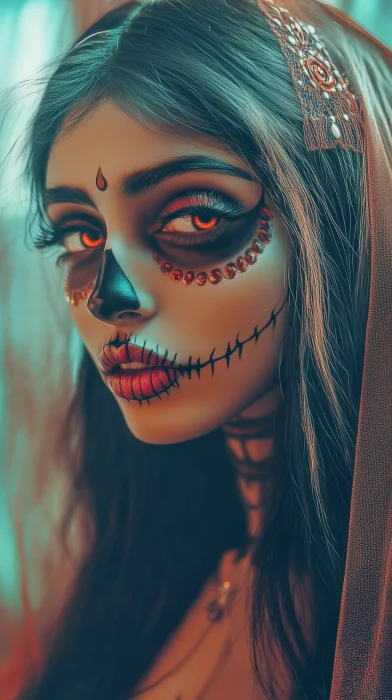 Cinematic Sugar Skull Portrait