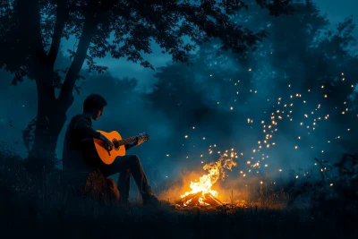 Evening Campfire Guitar