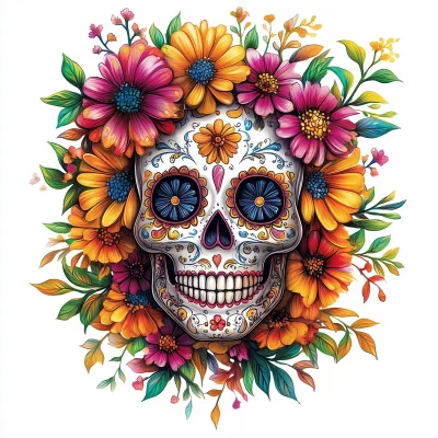 Colorful Sugar Skull