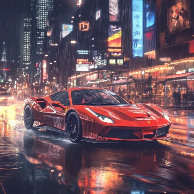 Ferrari Purosangue in City Lights