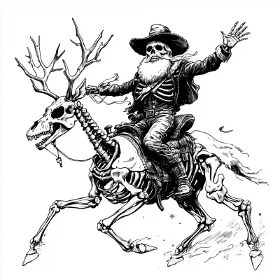 Santa Skeleton Cowboy