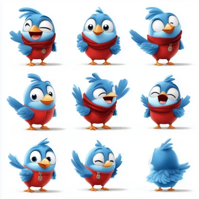 Blue Bird Emoji Pack