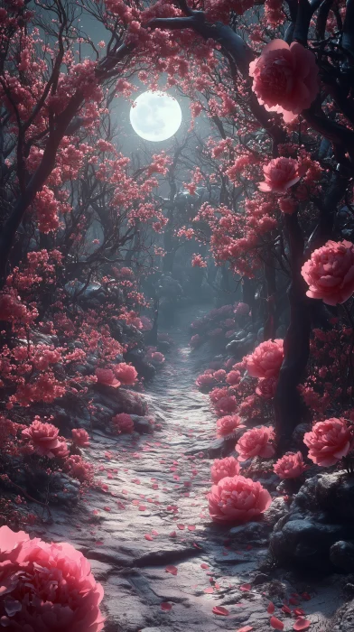 Surreal Pink Forest