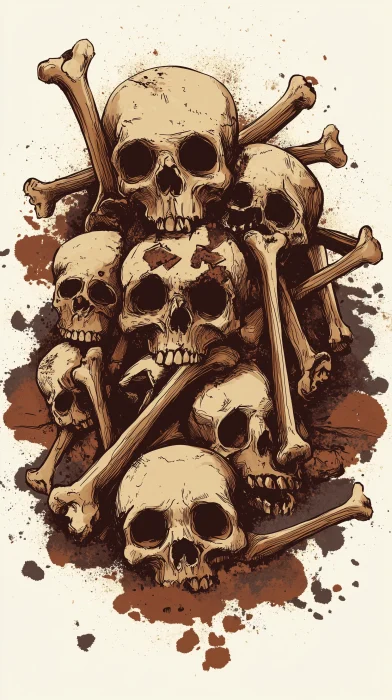 Dark Brown Pile of Bones