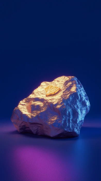 Futuristic Gold Rock