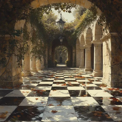 Mystical Chessboard in the Cloister