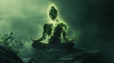 Glowing Meditating Alien Body