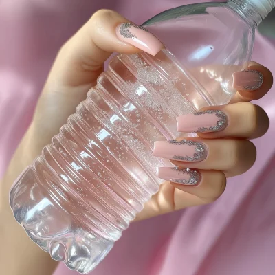 Elegant Nails and Water Bottle