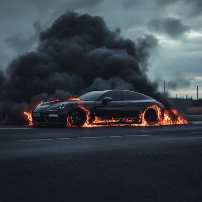 Burning Porsche